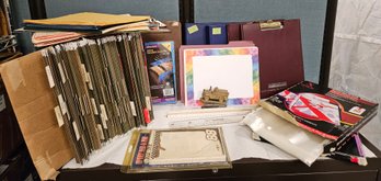 Lot 5-218 Office Lot Hanging Files, Train Stapler, Page Protectors, Etc (TIR-2)