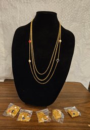 Lot 5-306 Six 3-Strand Goldtone Necklaces (bottom Lateral)