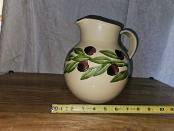 Lot 5-341 Ceramic Pitcher With Olives (Tan Pitcher)