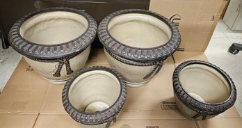 Lot 5-378 Two Pairs Of Planters (White Shelf 2)