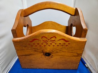 Lot 5-382 Wood Magazine? Rack Red Decoration (White Shelf 2)