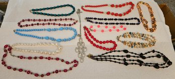Lot 6-3 Colorful Estate Vintage Necklaces Baker's Dozen (Top Lateral)