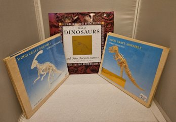 Lot 6-4 Dinosaur And Other Ancient Creatures, Puzzles Woodcraft (Green Shelf)