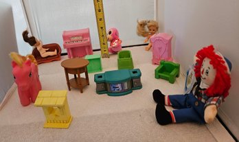 Lot 5-394 TY Coconut, Russ Ragedy Ann, Pony, Furniture,etc. (White Shelf 2)