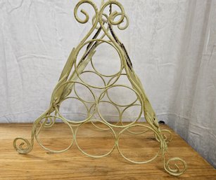 Lot 6-29 Small White Wine Rack Wheat Design And Pitcher(Teal)