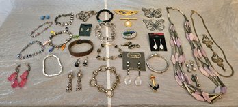 Lot 6-67 Jewelry Lot Small Loon Belt Buckle,  LG Butterfly Earrings, Etc. (TOP LATERAL)