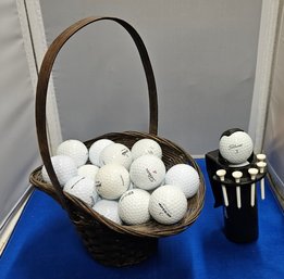 Lot 6-100 Two Dozen Golf Balls In Basket (TIR-2)