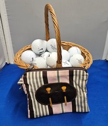 Lot 6-101 Two Dozen Golf Balls, Pink Brn Tee Case (TIR-2)