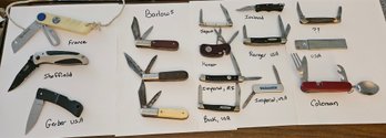 Lot 6-109 Pocket Knives Barlow, Buck, Gerber (Top 2-drawer)