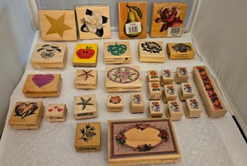 Lot 6-115 Flower. Fruit, Shape Craft Stamps (white Shelf )
