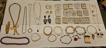 Lot 6-145 Jewelry Lot Pierced Earrings, Bracelets, Necklaces (Top Lateral)