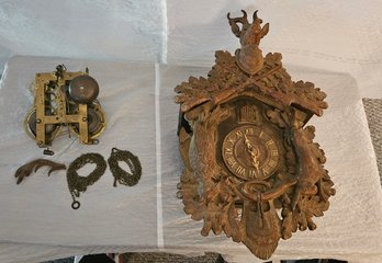 Lot 6-150 Cuckoo Clock Parts And Pieces (White Shelf Bottom)