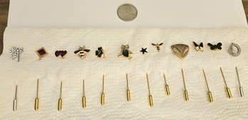 Lot 6-166 Lot A Dozen Mixed Stick Pins  (top Lateral)