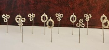 Lot 6-165 Dozen Stickers Pins Rhinestones (top Lateral)