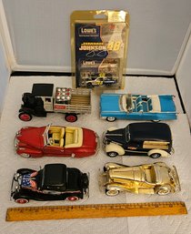 Lot 6-237 7 Diecast Carstrucks, Cadillacs, Duesenberg, Etc. (white Shelf)
