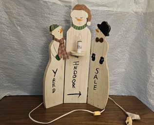 Lot 6-247 Snowman Yard Sale Sign (IR)