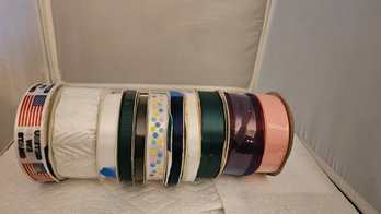 Lot 6-254 Rolls Ribbon Pastel Polka Dots, United We Stand, Etc.  (top Lateral)