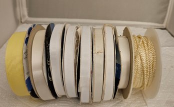 Lot 6-259 18 Rolls Ribbontrim White, Gold, And 2 Silver  (top Lateral)