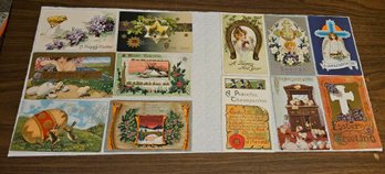 Lot KN 306 One Dozen Antique Holiday Postcards 1910  (top Two-drawer)