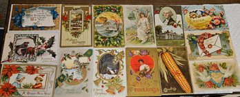Lot KN 6-307 Fourteen Holiday Postcards 1910  (top Two-drawer)