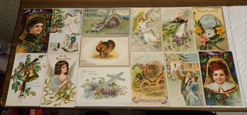 Lot KN 6-309 Thirteen Holiday Postcards, 1909  (top Two-drawer)
