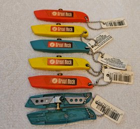 Lot 6-319 Six Vintage Mini Great Neck Utility Box Cutter Knife (Top 2-drawer))