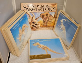 Lot 6-325 Dinosaur Skeleton Pop-up Book And 12 Woodcraft Puzzles