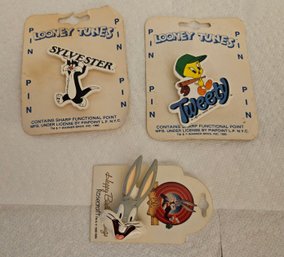 Lot 9-125 Three Looney Toon Pins (Bottom 2-Drawer)