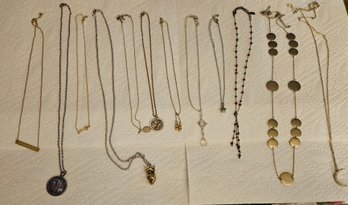 Lot 9-135 One Dozen Necklaces On Chains Heart, Ballerina Slippers, Etc. ((Bottom 2-Drawer)