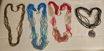 Lot 9-136 Four Small Bead Necklaces (Bottom 2-Drawer)