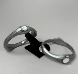 Alexis Bittar Style Ippolita Stacking Bangle Bracelets With Sterling Siver