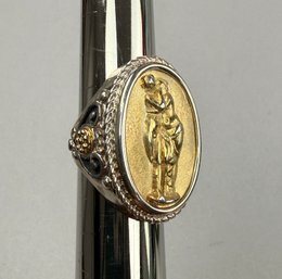 14kt Gold And Sterling Silver Italian Botticelli Ring