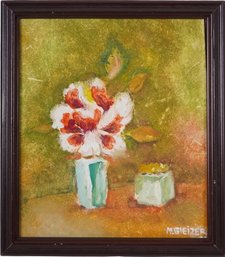 MICHAEL GLEIZER, GOUACHE ON BOARD, STILL LIFE WITH FLOWERS