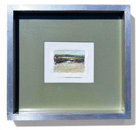 NICELY FRAMED MINIATURE GOUACHE LANDSCAPE-SIGNED