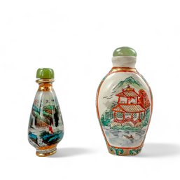 Chinese Porcelain And Glass Inside Painted Snuff Bottles