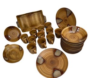 Sango Splash Stoneware Pottery Style Tableware