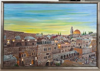 Leon Azoulay, Framed Landscape Painting, Original Oil On Canvas,