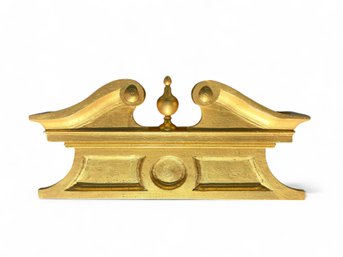 Restoration Hardware Solid Wood Swan Neck Pediment With Gilt Paint