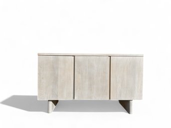 Modern Cerused Oak Console Cabinet