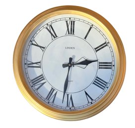 Linden Battery Operated Wall Clock In Gold Frame