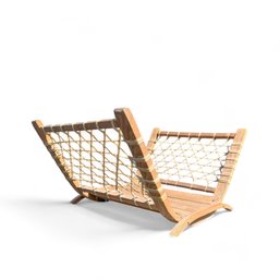 Tubbs Vermont, Oak And Hide Adironack Firewood Holder