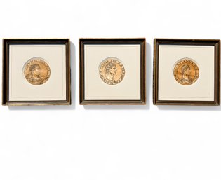 Hubert Goltzius Framed Roman Emperor Medallion Original Plates