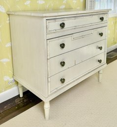 HOLLYWOOD REGENCY MID CENTURY (4) DRAWER DRESSER With BAMBOO ACCENTS