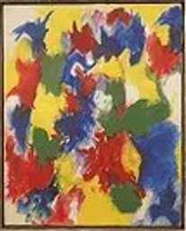 UNKNOWN, MID CENTURY AMERICAN ABSTRACT OIL ON CANVAS