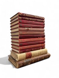 Small Leather Covered Shakespeare Books And Signed Francois Coppee 'Vingt Contes Nouveaux' Copyright 1883