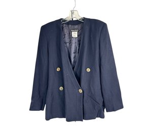 Vintage Giorgio Armani Navy Wool Blazer Jacket, Womens Size Medium