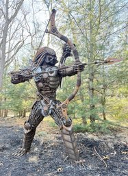 9 Foot Alien Predator Recycled Metal Statue