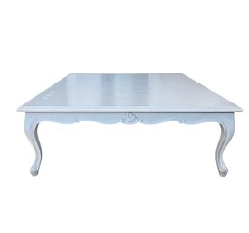 Rocco Style Square Coffee Table Painted Grey