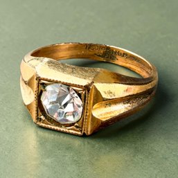 Vintage 14kt Rolled Gold Plated And Zirconia Ring
