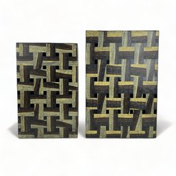 Lacquer Waste Bins Or Storage Boxes Hand Painted Woven Detail